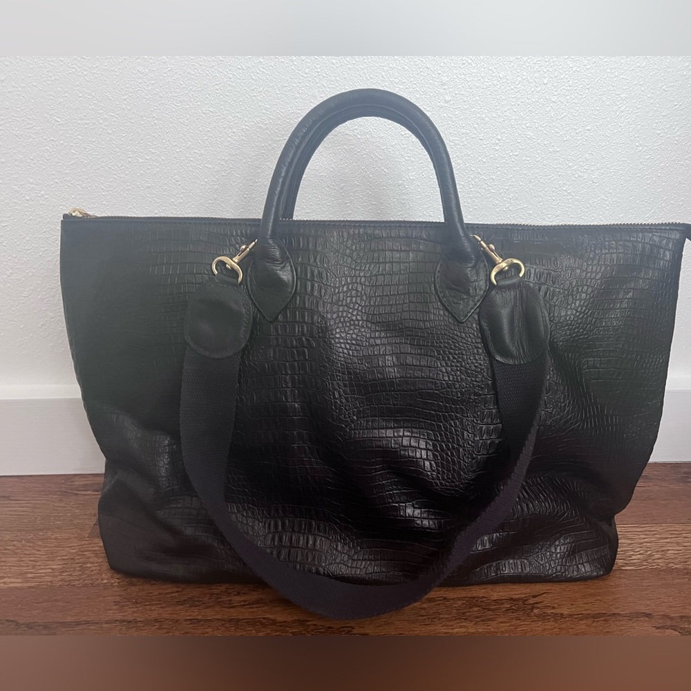 Blair Ritchey The Hugh, black croco embossed leather